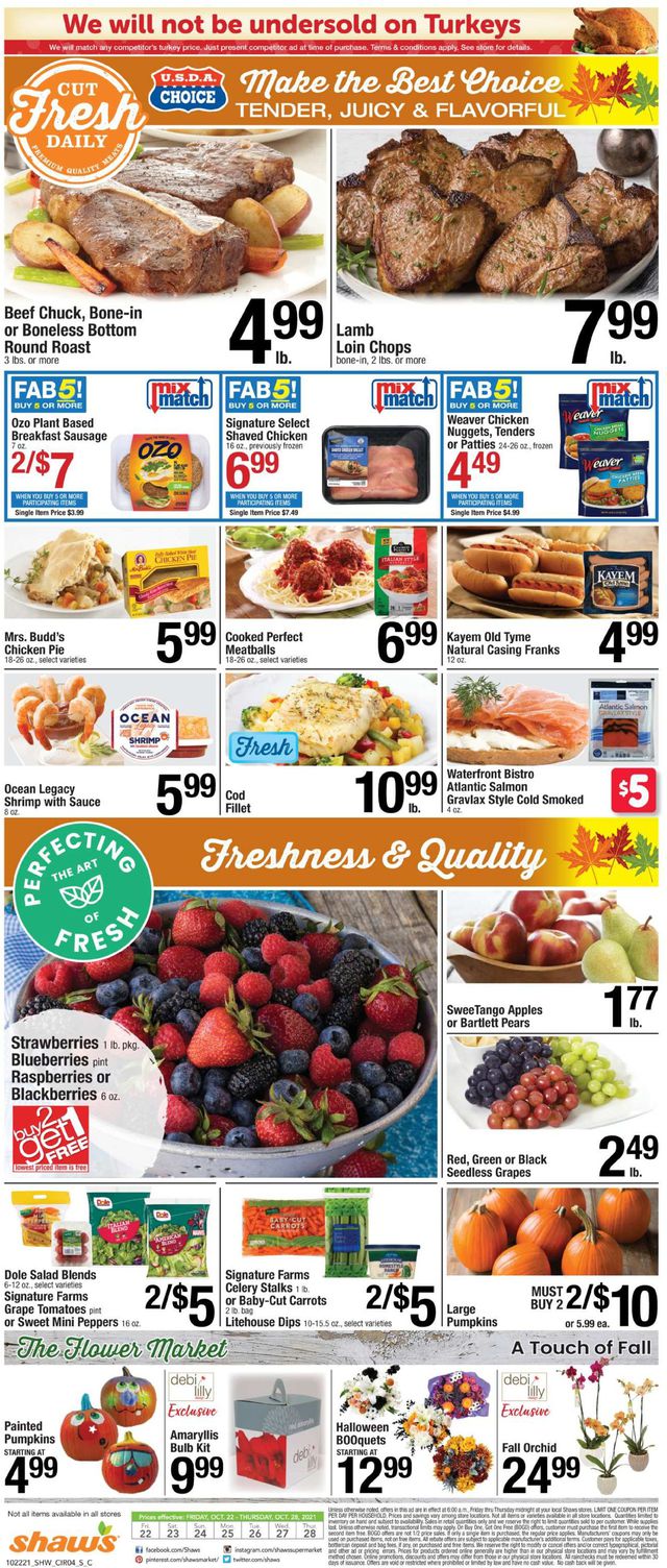 Shaw’s Ad from 10/22/2021