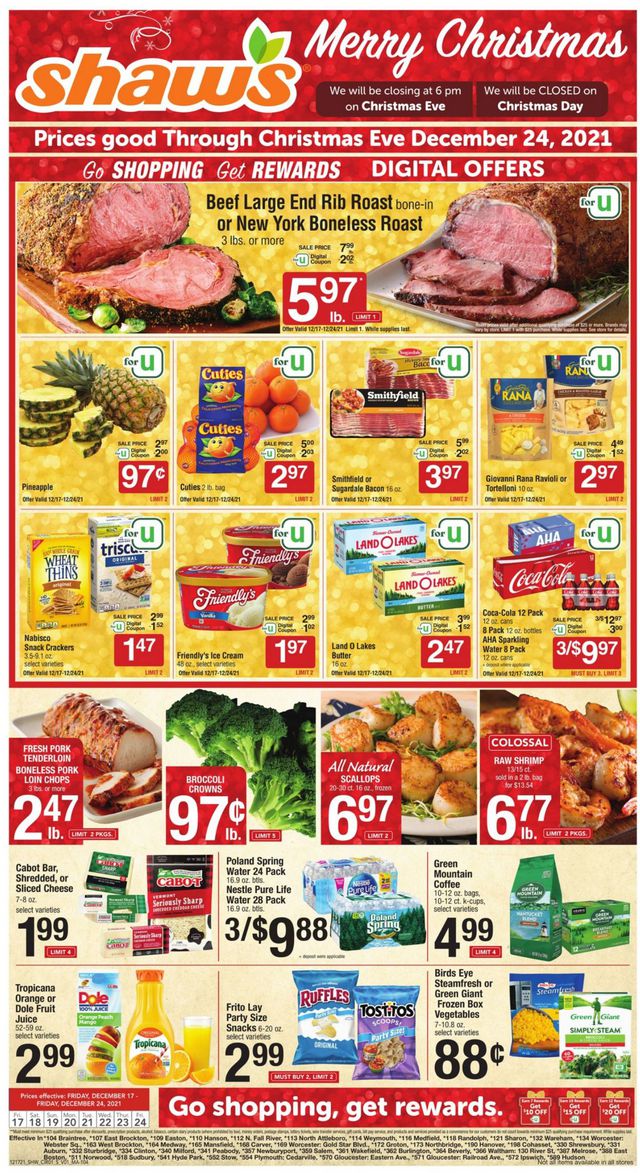 Shaw’s Ad from 12/17/2021