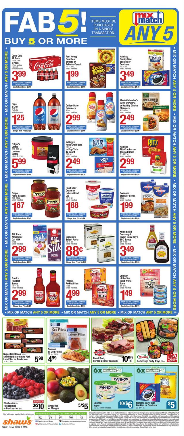Shaw’s Ad from 12/26/2021