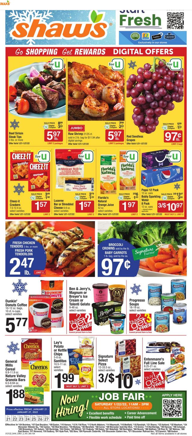 Shaw’s Ad from 01/21/2022