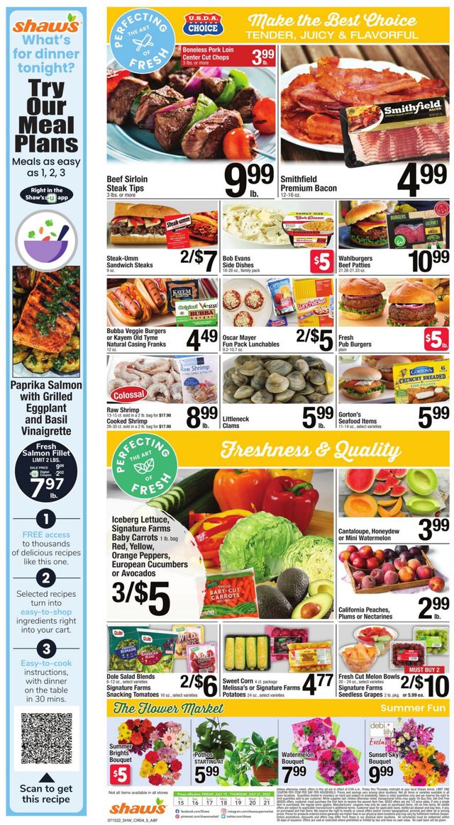 Shaw’s Ad from 07/15/2022