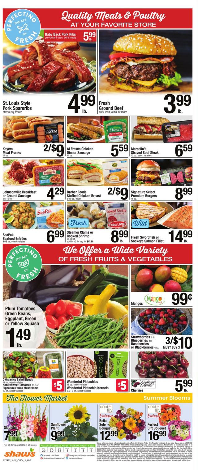 Shaw’s Ad from 07/29/2022
