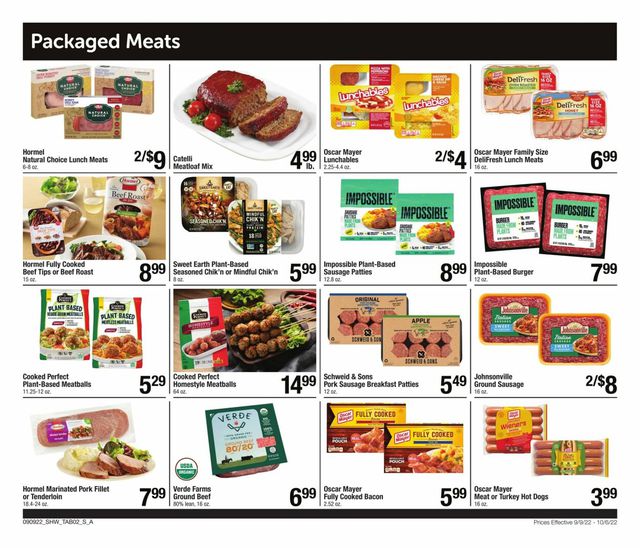 Shaw’s Ad from 09/09/2022