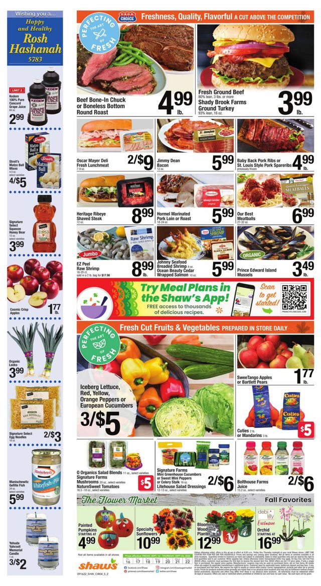Shaw’s Ad from 09/16/2022