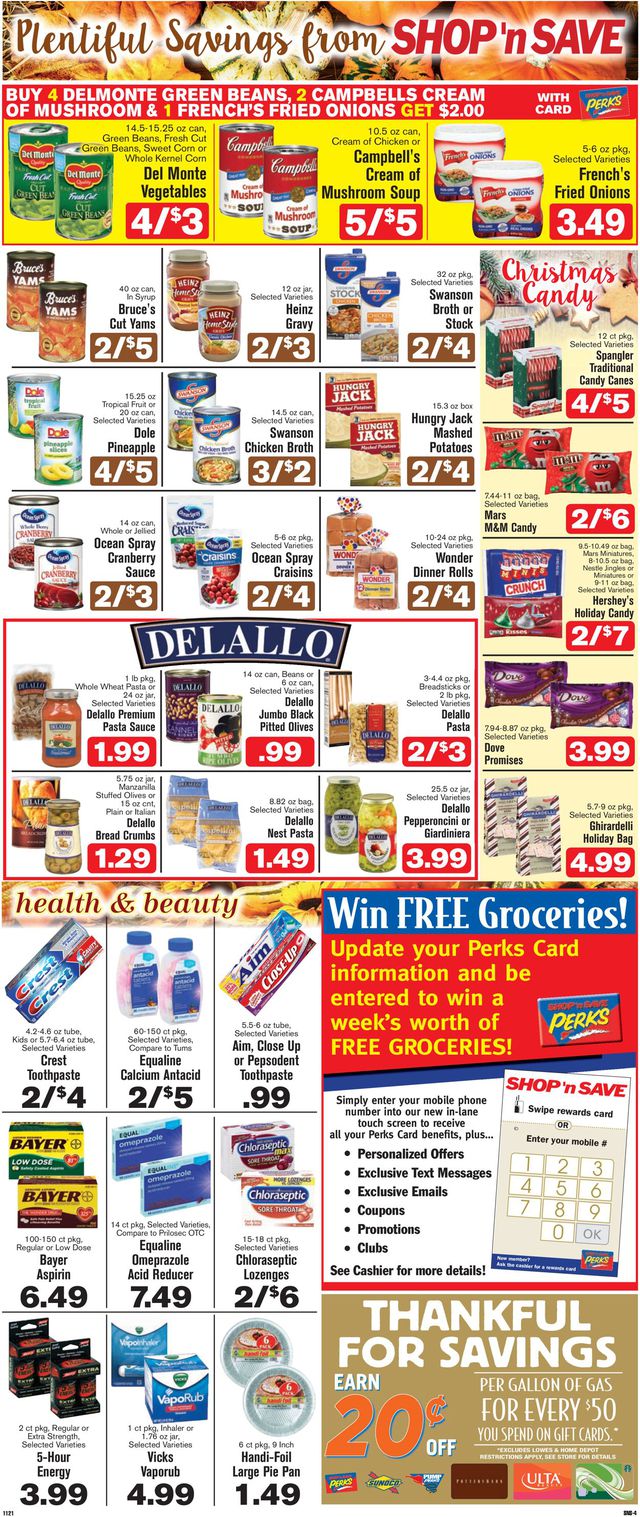 Shop ‘n Save (Pittsburgh) Ad from 11/21/2019