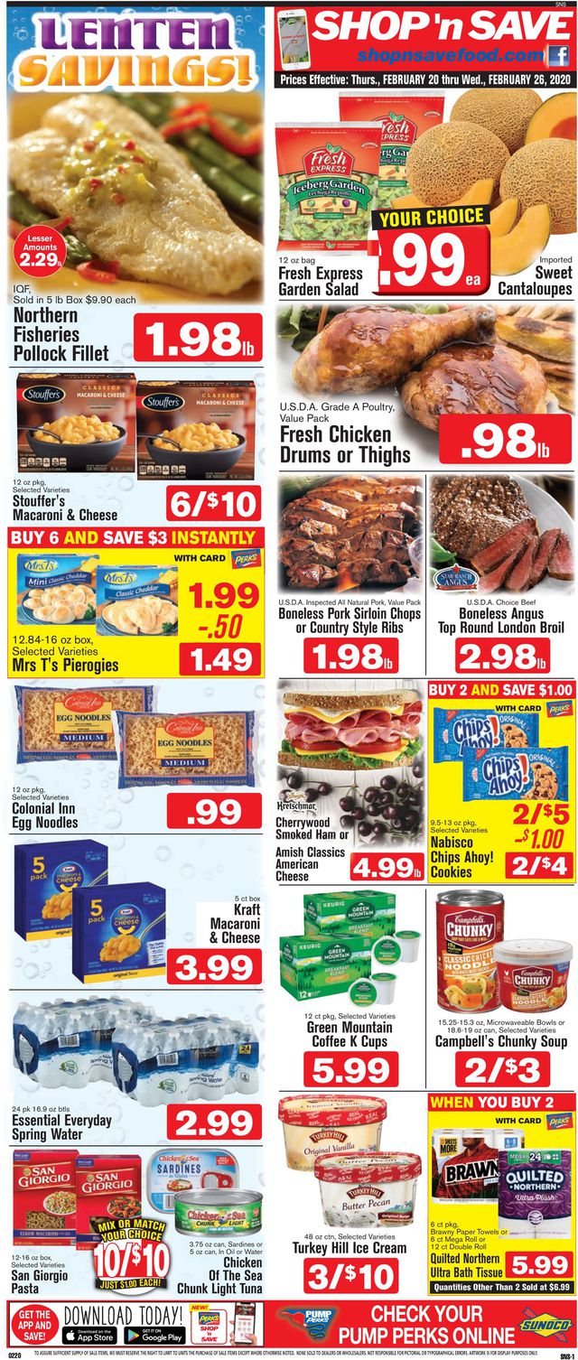 Shop ‘n Save (Pittsburgh) Ad from 02/20/2020