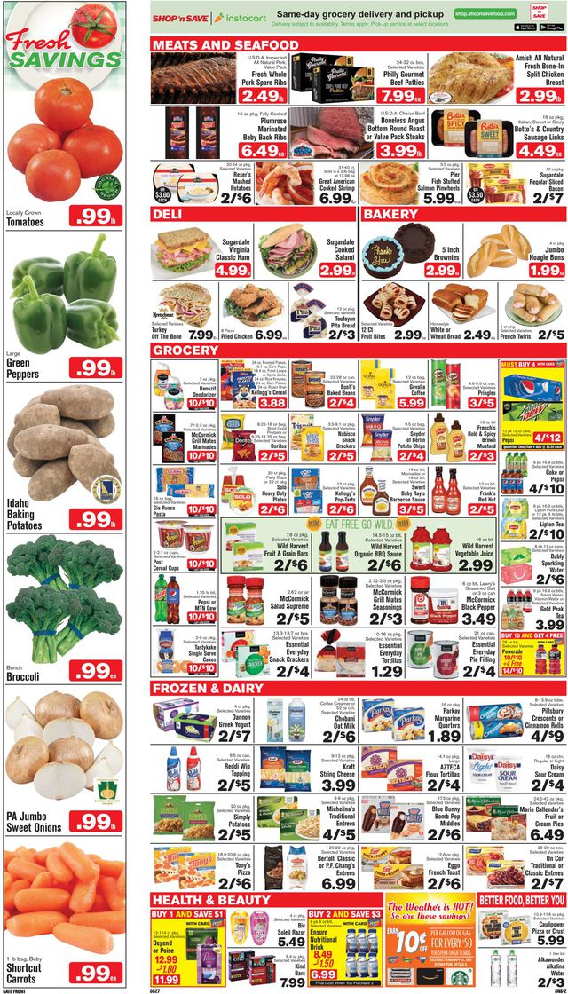 Shop ‘n Save (Pittsburgh) Ad from 08/27/2020