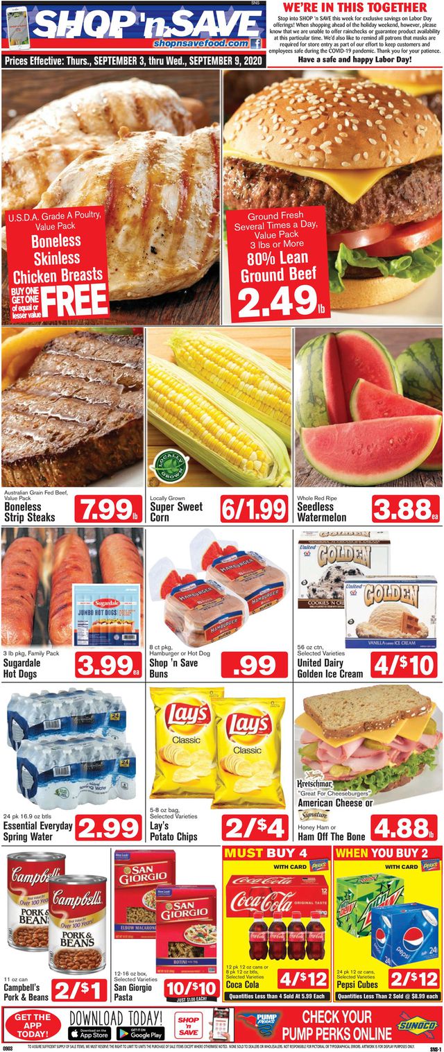 Shop ‘n Save (Pittsburgh) Ad from 09/03/2020