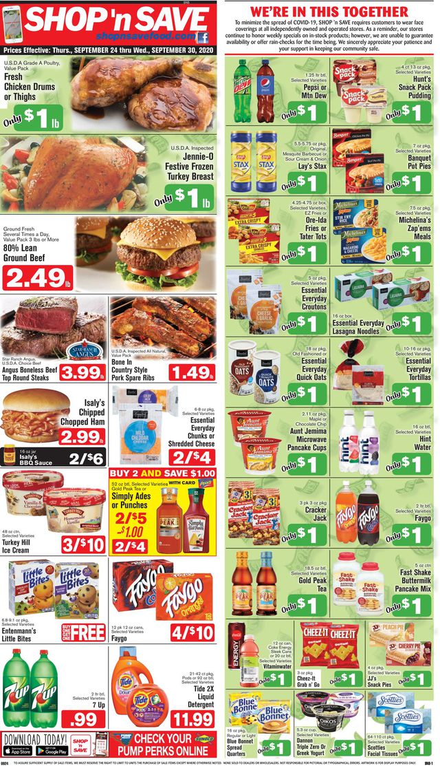 Shop ‘n Save (Pittsburgh) Ad from 09/24/2020