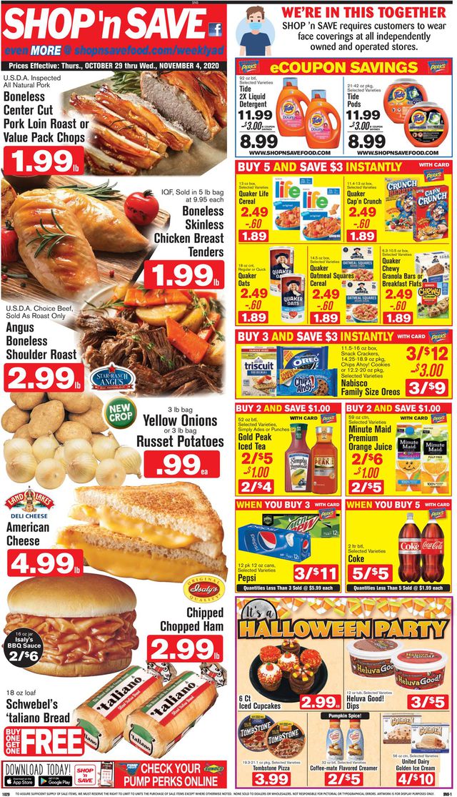 Shop ‘n Save (Pittsburgh) Ad from 10/29/2020