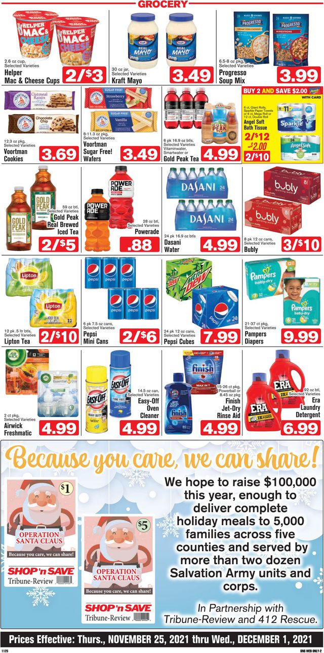 Shop ‘n Save (Pittsburgh) Ad from 11/25/2021