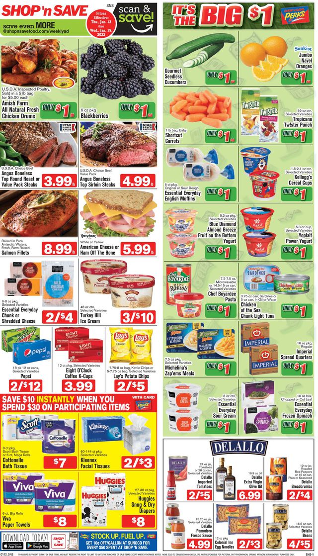 Shop ‘n Save (Pittsburgh) Ad from 01/13/2022