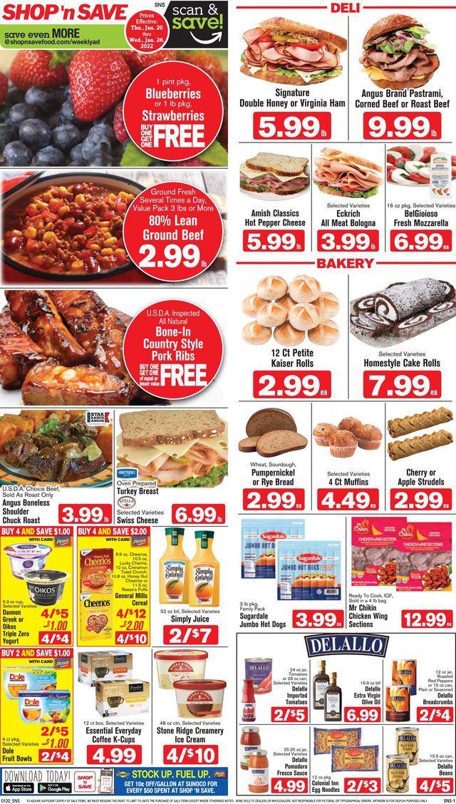 Shop ‘n Save (Pittsburgh) Ad from 01/20/2022