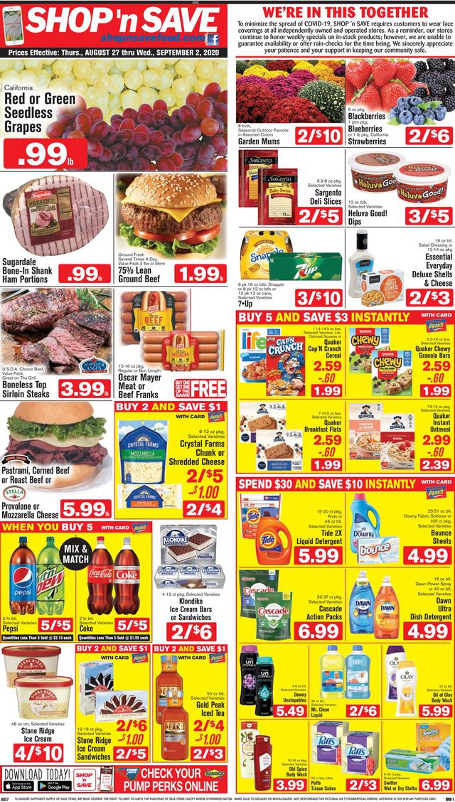 Shop ‘n Save Ad from 08/27/2020