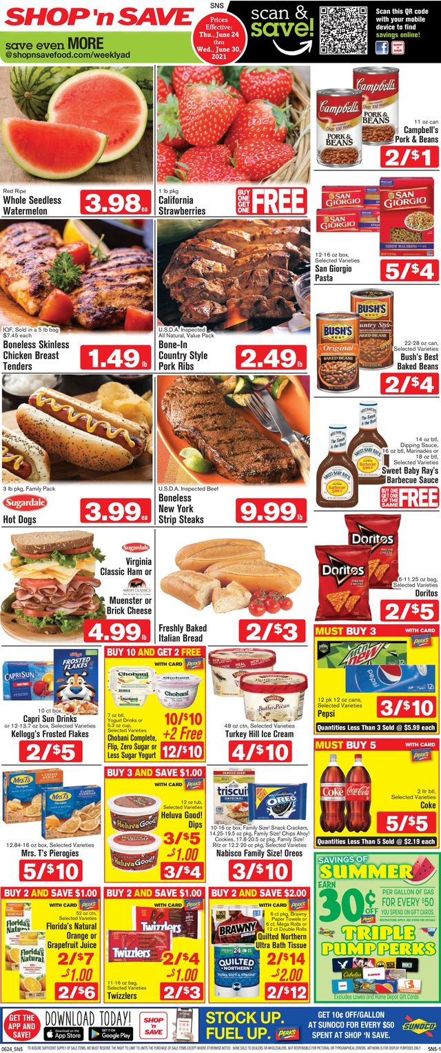 Shop ‘n Save Ad from 06/24/2021