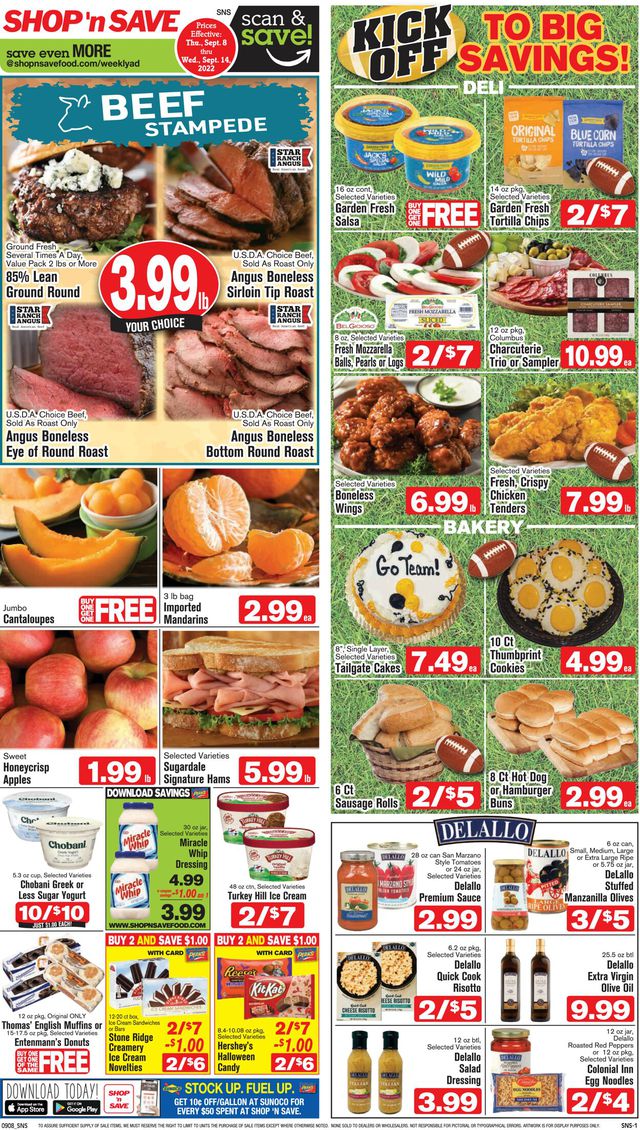 Shop ‘n Save Ad from 09/08/2022