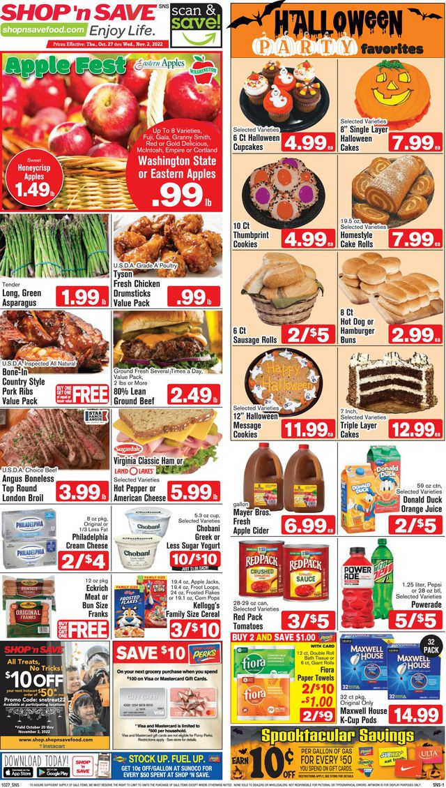 Shop ‘n Save Ad from 10/27/2022