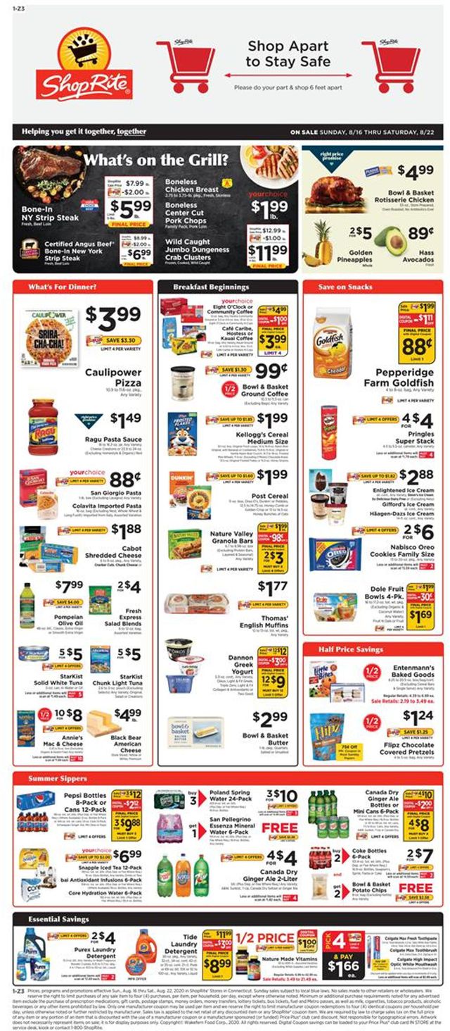ShopRite Ad from 08/16/2020