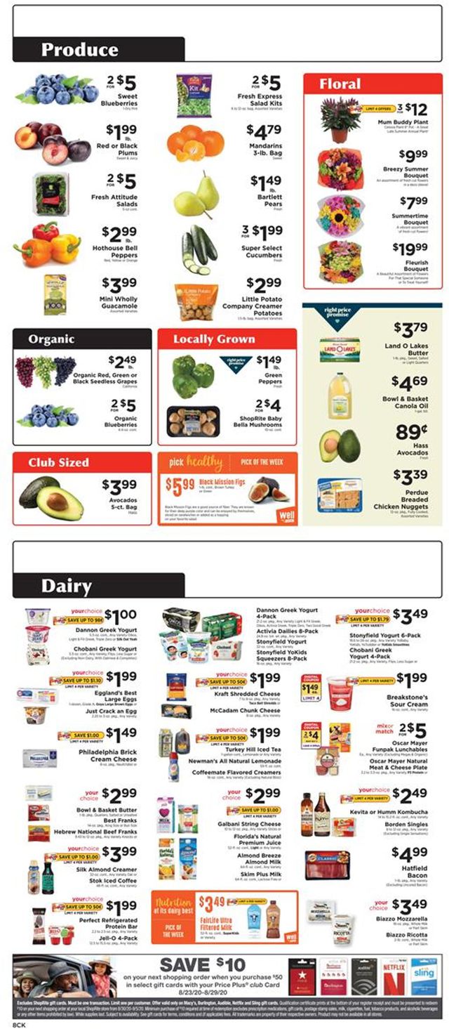 ShopRite Ad from 08/23/2020