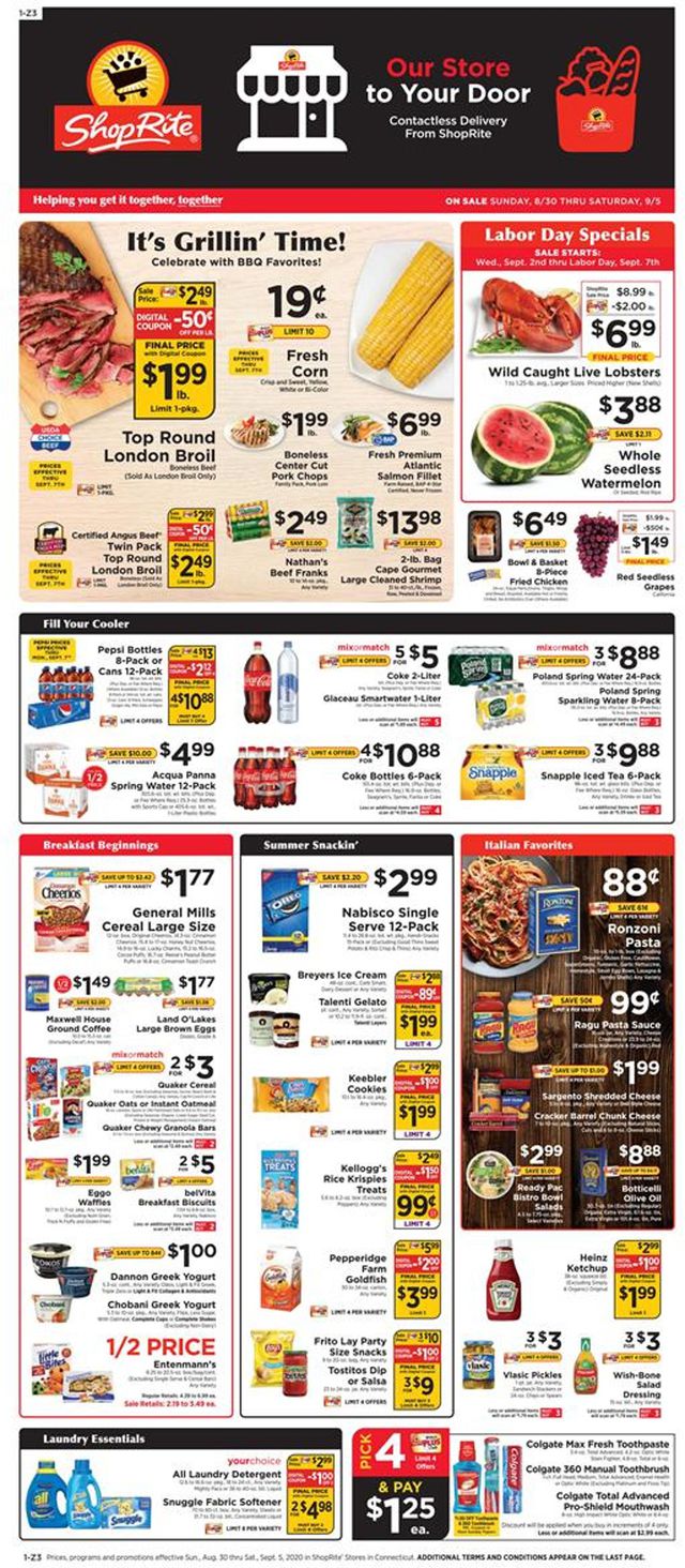ShopRite Ad from 08/30/2020