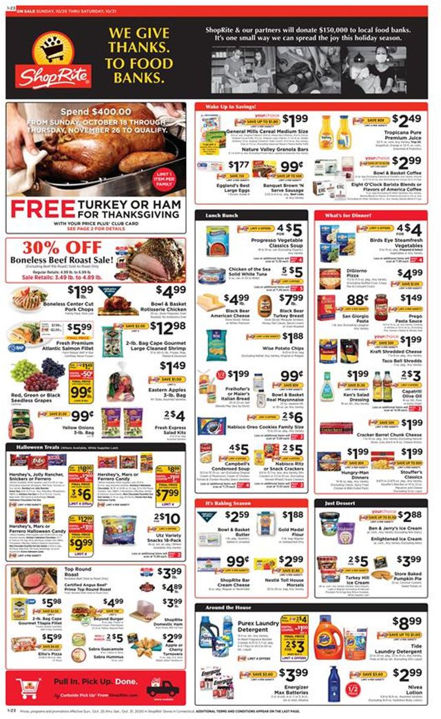 ShopRite Ad from 10/25/2020