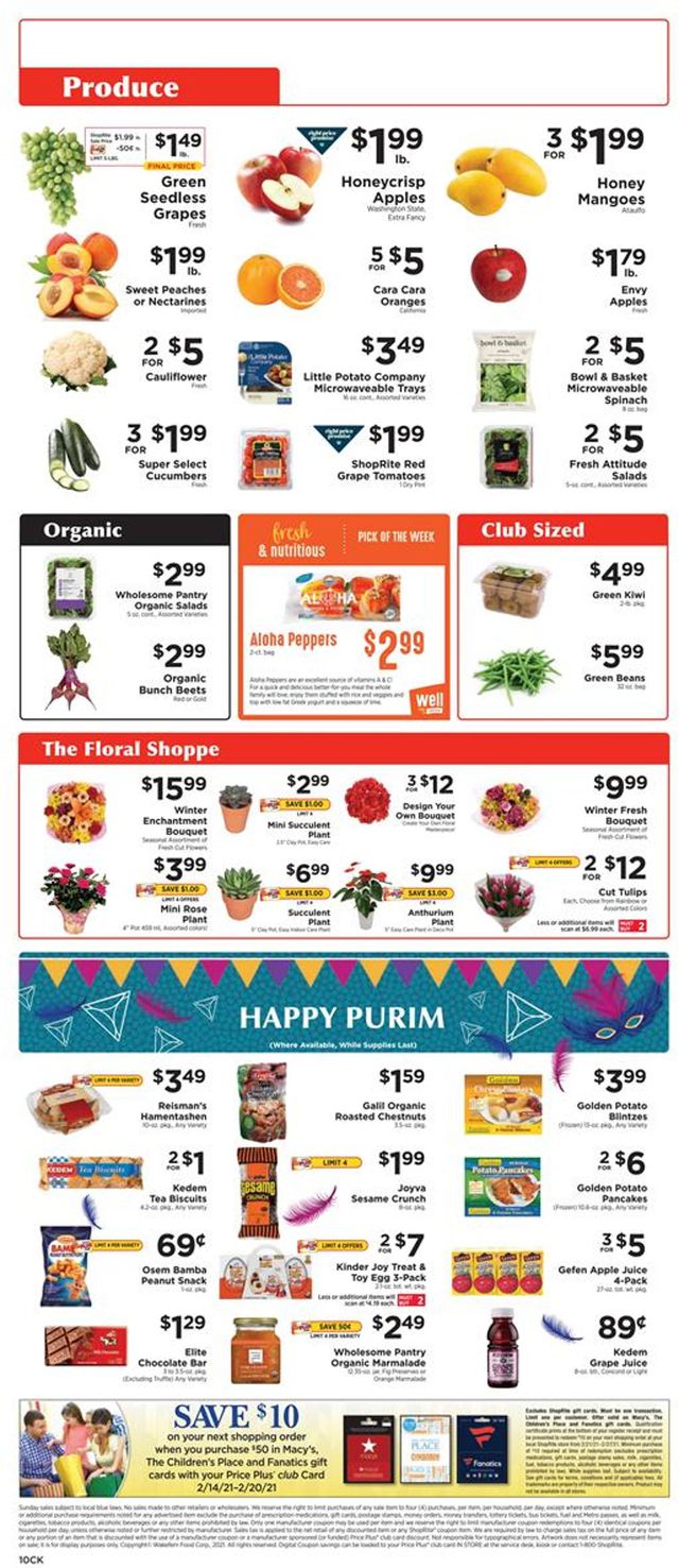 ShopRite Ad from 02/14/2021
