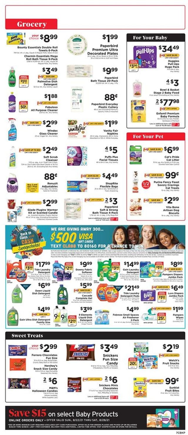 ShopRite Ad from 08/22/2021