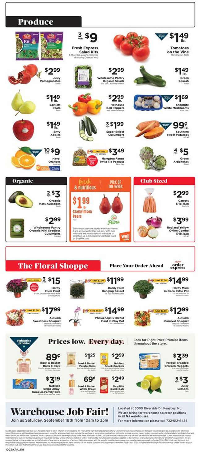 ShopRite Ad from 09/12/2021