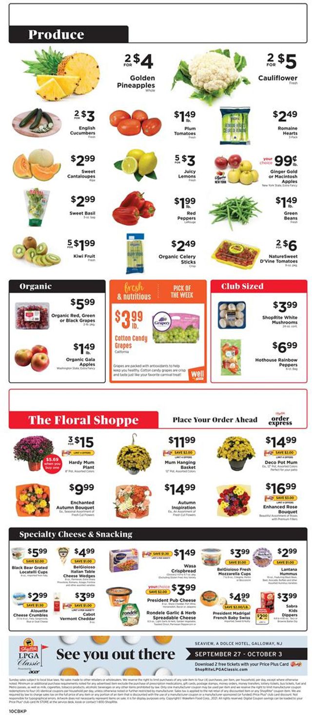 ShopRite Ad from 09/19/2021