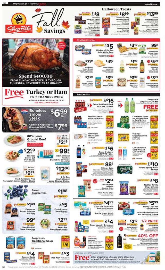 ShopRite Ad from 10/17/2021