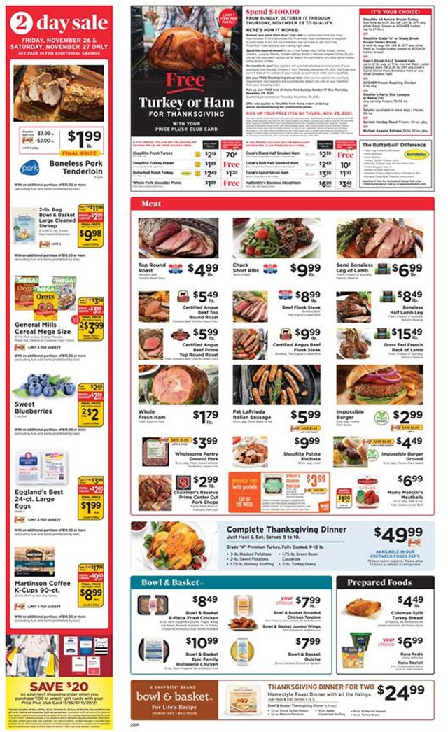 ShopRite Ad from 11/21/2021