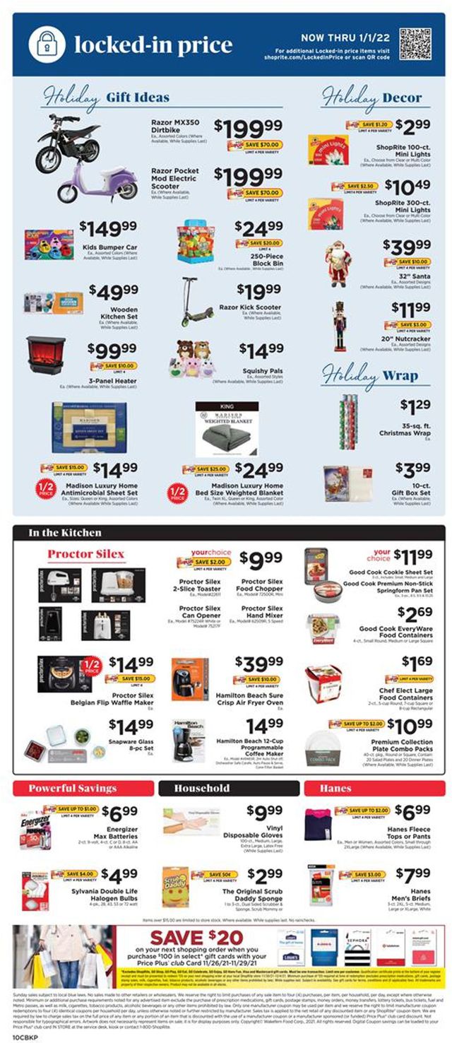 ShopRite Ad from 11/28/2021