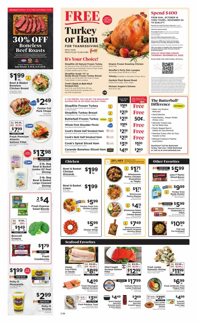 ShopRite Ad from 11/13/2022