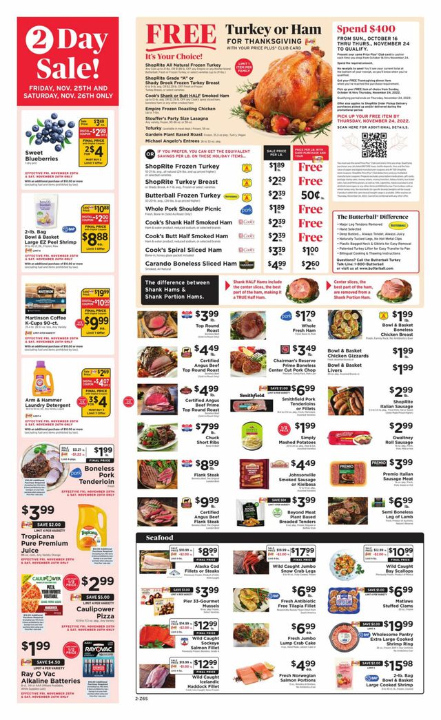ShopRite Ad from 11/20/2022