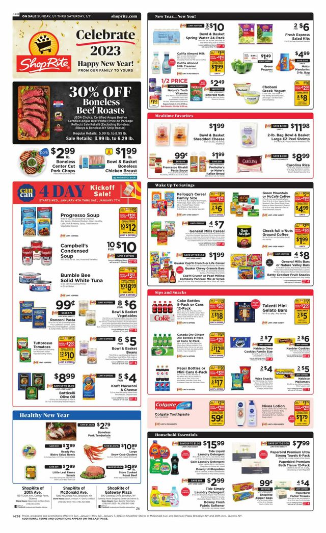 ShopRite Ad from 01/01/2023