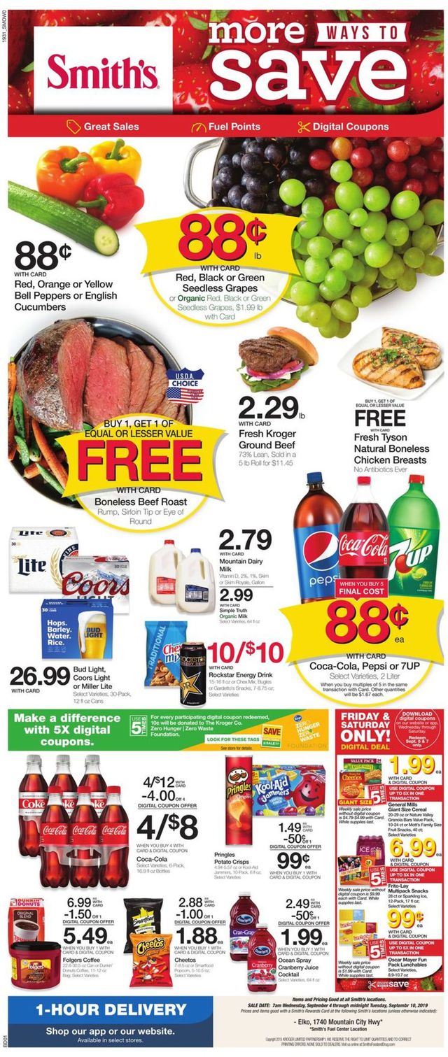 Smith's Ad from 09/04/2019
