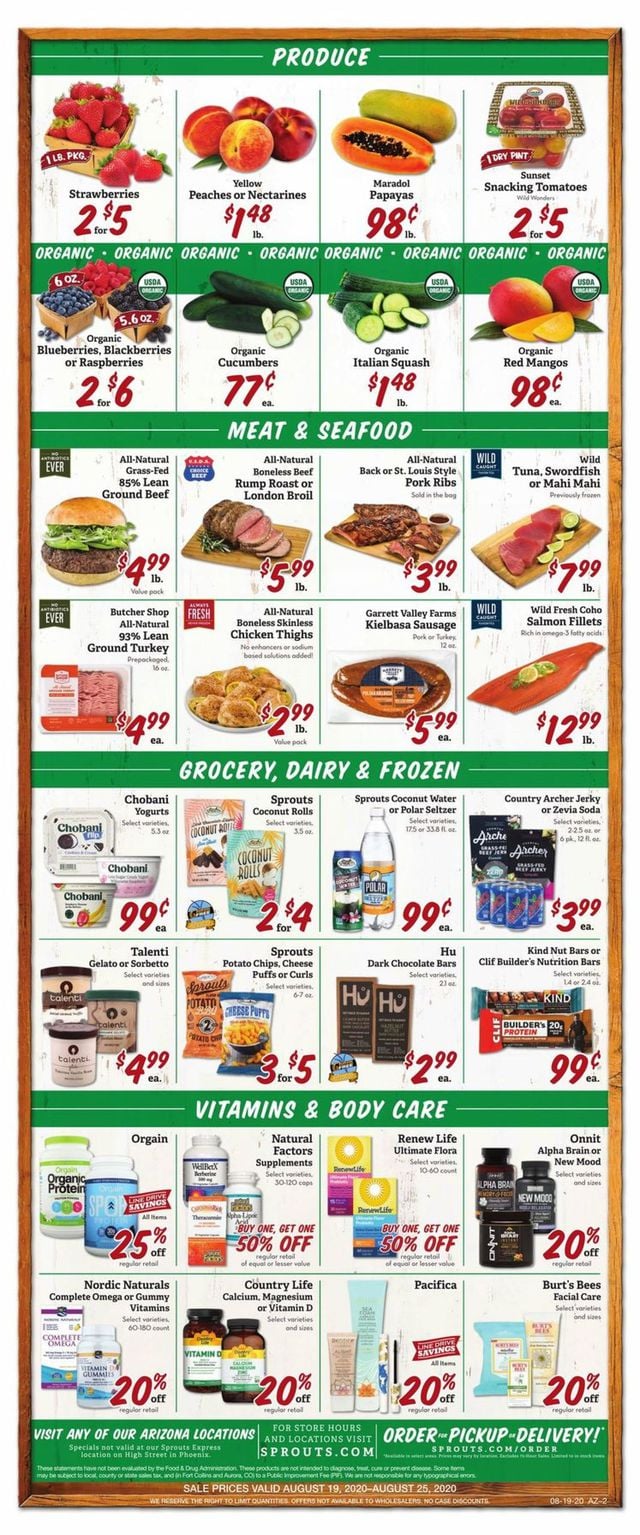 Sprouts Ad from 08/19/2020