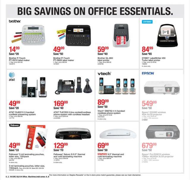 Staples Ad from 06/02/2019