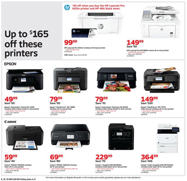 Staples Ad from 08/18/2019