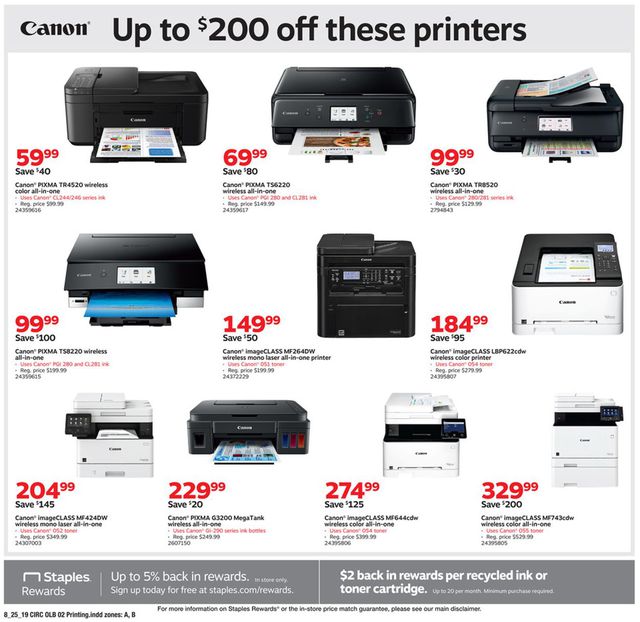 Staples Ad from 08/25/2019