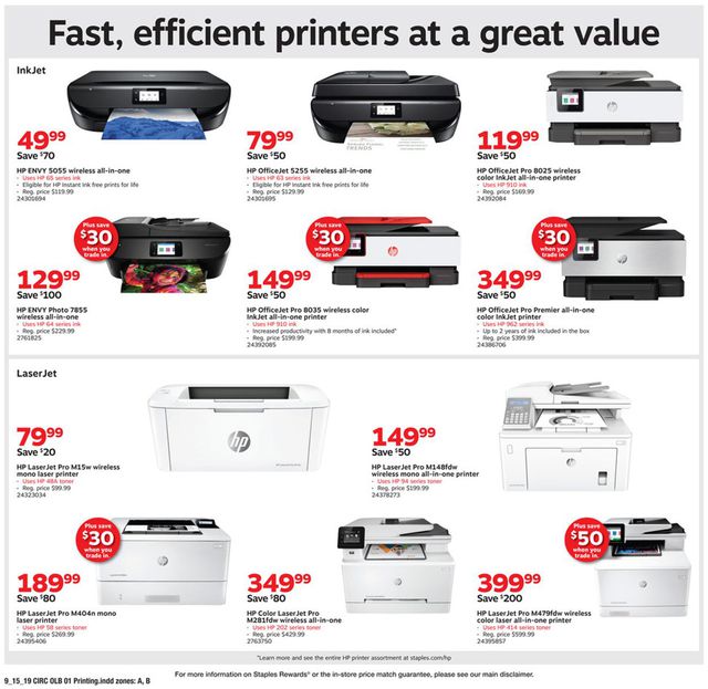 Staples Ad from 09/15/2019