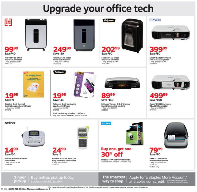 Staples Ad from 11/24/2019