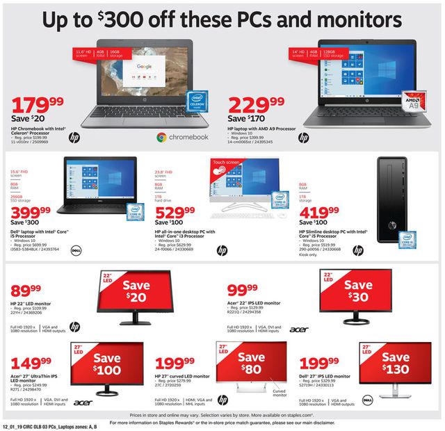 Staples Ad from 12/01/2019
