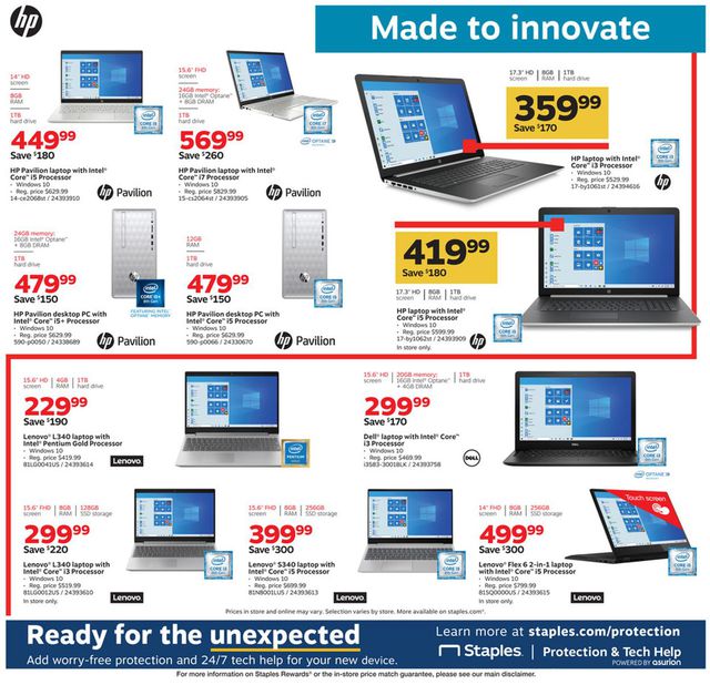 Staples Ad from 01/05/2020