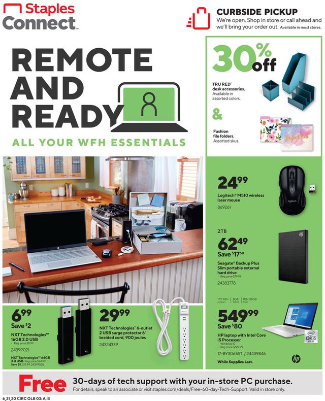 Staples Ad from 06/21/2020