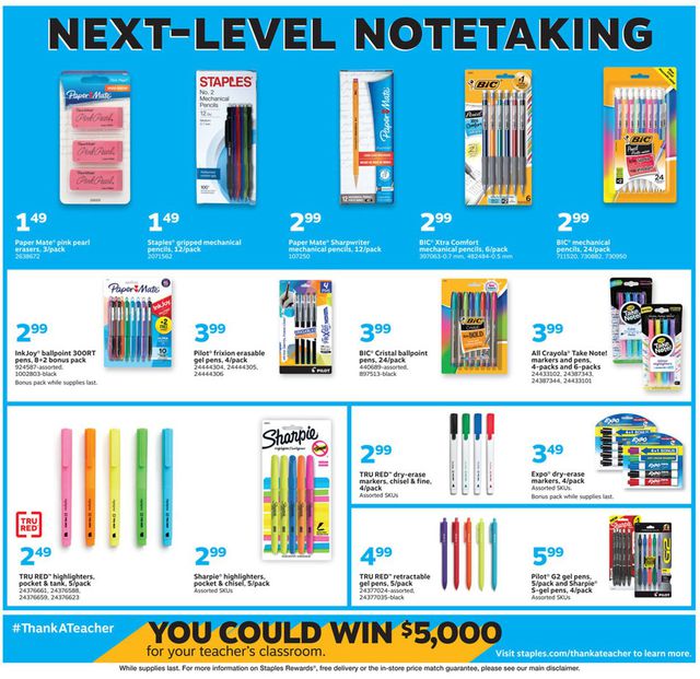 Staples Ad from 08/16/2020