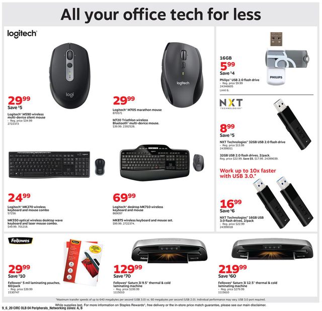 Staples Ad from 09/06/2020