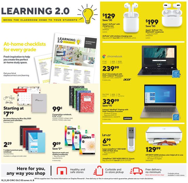 Staples Ad from 10/11/2020
