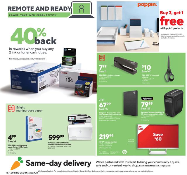 Staples Ad from 10/11/2020