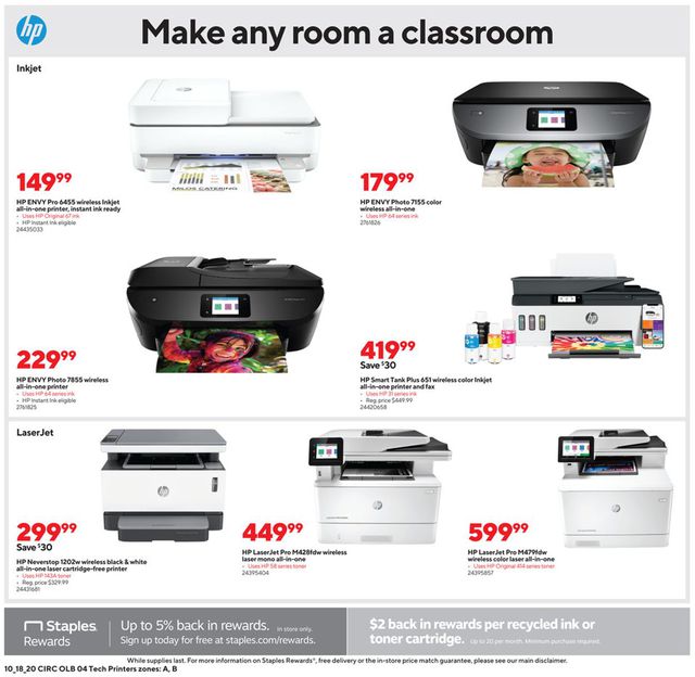 Staples Ad from 10/18/2020